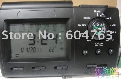 LED-Light Black LCD Islamic Muslim Azan Digital Prayer Daylight Saving Time Option Re-adjusted Automatically Alarm Clock
