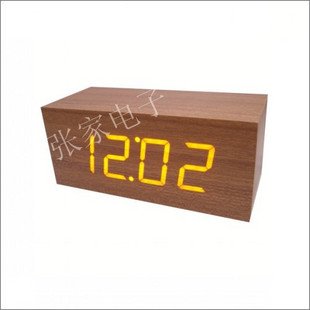Rectangular Simple Magic Wooden LED Digital  Desk Calendar Clock