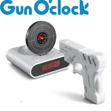 Digital Plastic Laser Target White Gun Shooting Alarm Clock