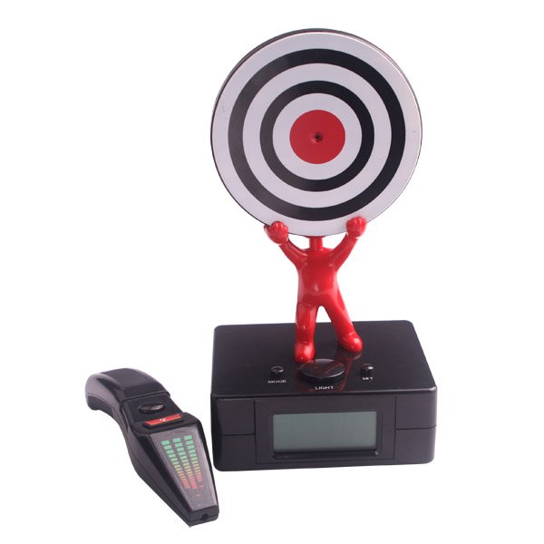 Novelty Black Laser Shooting Target Tag Digital LCD Alarm Clock