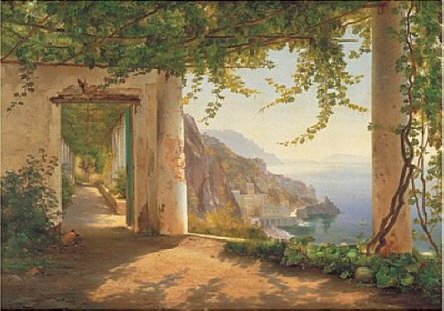 Landscape Handpainted Frame Canvas Modern Medium Oil Painting