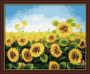 Sun Flower Digital DIY Canvas Oil Painting 40x50cm