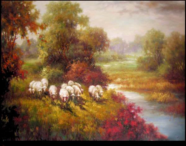 Handpainted Frame Canvas Impressionist Landscape Oil Painting