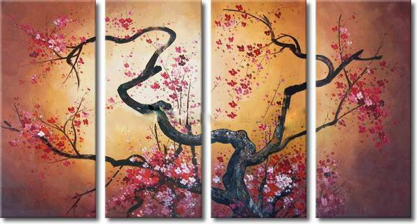 Canvas Handmade Landscape Tree Oil Painting
