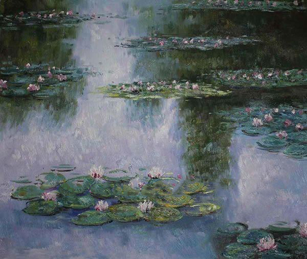Modern Handmade Water Lilies No Frame Oil Painting On Canvas