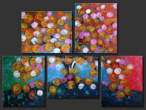 Modern Handmade Landscape Circleri Oil Painting