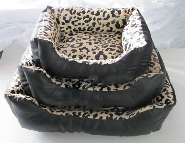 High-grade Cowskin Leopard Print Litter Cat Kennel