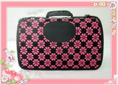 Full Zipper Waterproof Flower Print Pet Carrier