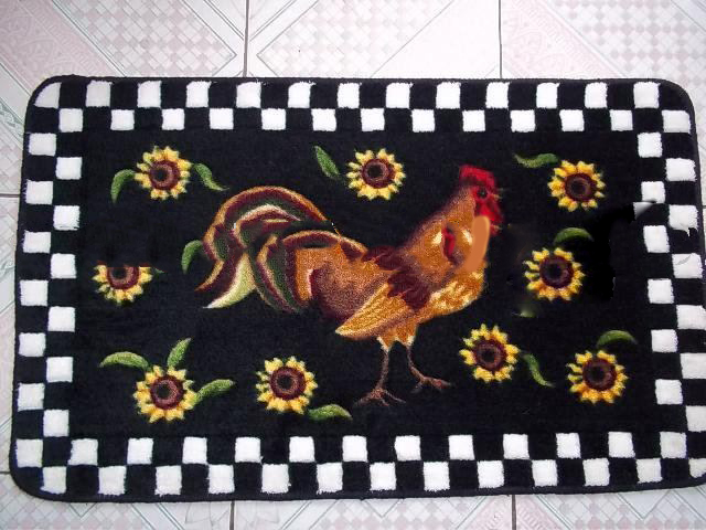 100% Acrylic Wool Embroidered Stripe Floor Mat Cushion Carpet