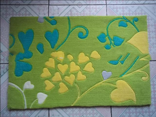 Stripe Embroidered Floor Mat Cushion Carpet 100% Acrylic Wool