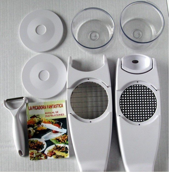 White Safe and Simple Multi Function Nicer Dicer