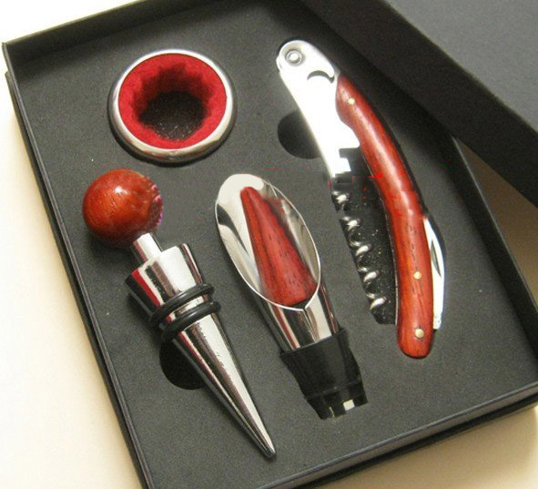 Stainless Steel Eco-Friendly Utility Home the Necessary Wine Bottle Pourer & Opener Set