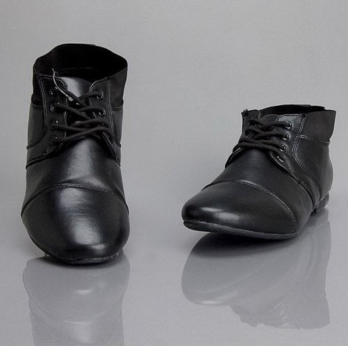 black formal shoes with brown sole