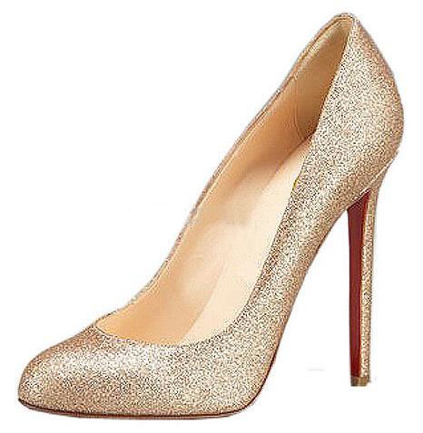 Women's Shinny Vamp Pink Gold Colour High Heel Pump Shoes