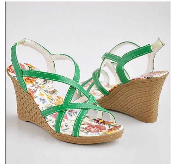 Women's Lace-Up Comfortable Genuine Leather Wedge Sandals