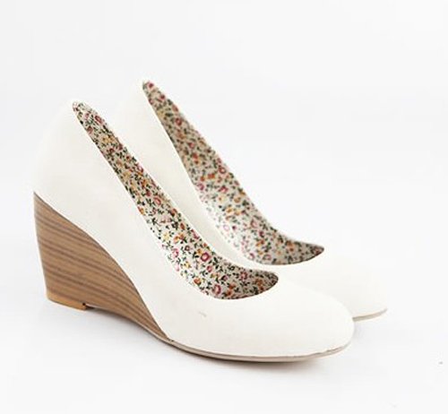 Women's Round Head Canvas Wedge High-heeled Shoes