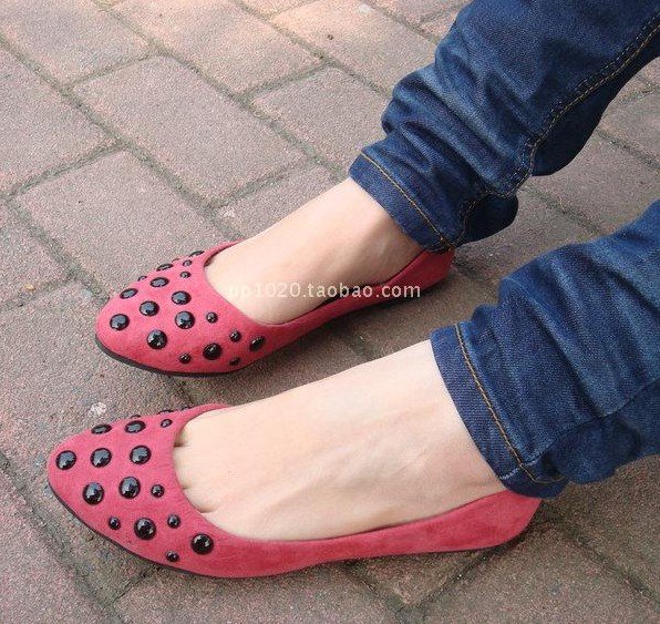 Women's Suede Vamp Rivets Flat Shoes