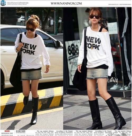 Women PU Plush Lining Knee Slouch Flat Boots