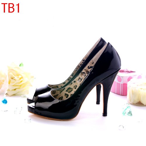 Women Peep-toe Pumps Patent Leather Thin Heels Shoes