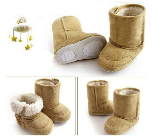 Wear-resisting Waterproof Boy Baby Winter Khaki Boots