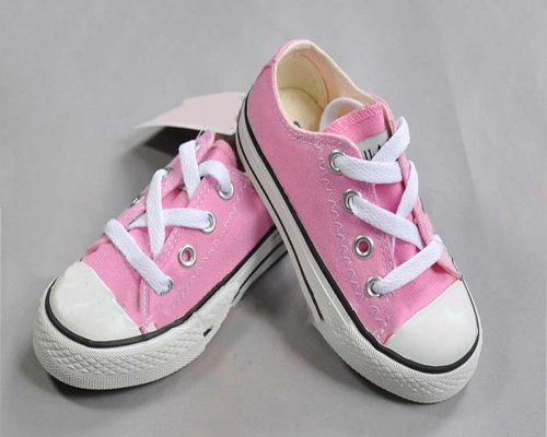 Pink Baby Lace-Up Breathable Canvas Shoes