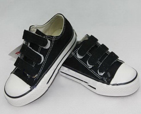 Baby Black Rubber Comfortable Breathable Canvas Shoes