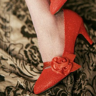 Women Fashion and Sexy Flowers High-heeled Dance Shoes