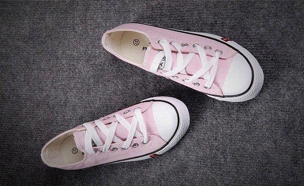 Pink Canvas Retro Rubber Lace-Up Sreet-dance Shoes