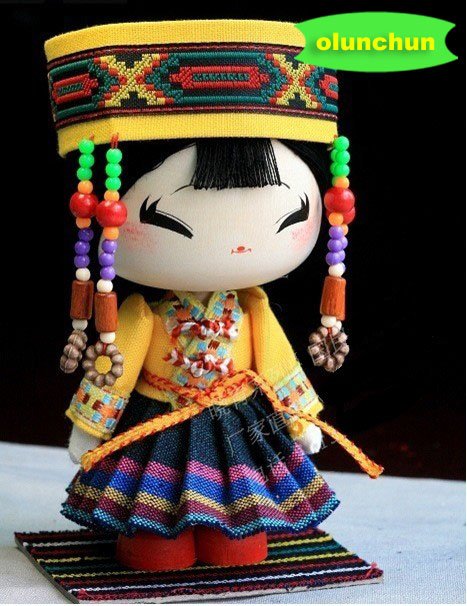 "Olunchun" Handmade Ethnic Doll Toy Collection Gift Car Decoration Handicrafts Wedding Doll
