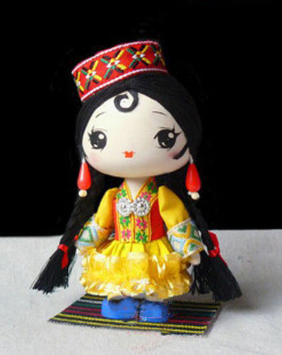 "Kazak" Handmade Ethnic Doll Toy Collection Gift Car Decoration Handicrafts Wedding Doll