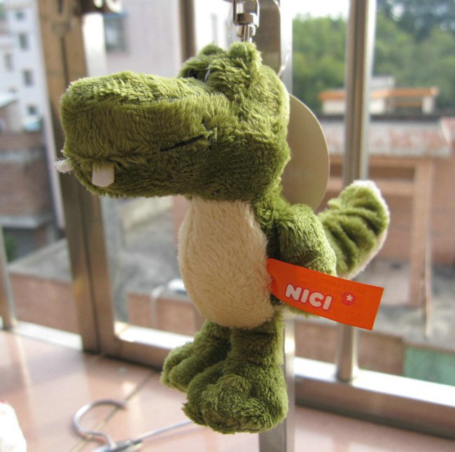 NICI Green Crocodile Stuffed Key Chain 4.5"NEW Plush Animal