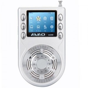 Amanda49 OTYM A208 4GB FM Loudspeaker Recording MP3 Player Black & White & Pink