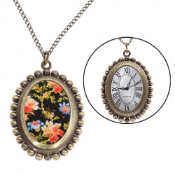 Amanda49 Style Europe Egg Design Copper Pocket Watch with Chain - WTHM