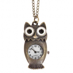Amanda49 Style Europe Owl Design Copper Pocket Watch with Big Eyes