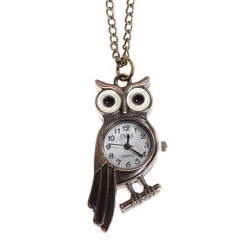 Amanda49 Style DBS Europe Owl Design Copper Pocket Watch