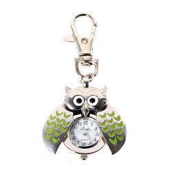 Amanda49 Fashionable Type of Owl Pocket Quartz Watch with Key Chain (Green)