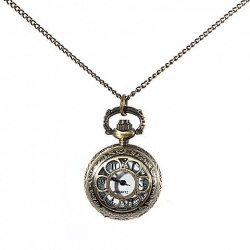 Amanda49 Antique Style Roman Pocket Watch With Chain Belt