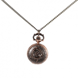 Amanda49 Antique Style Roman Rose Pattern Pocket Watch With Chain Belt