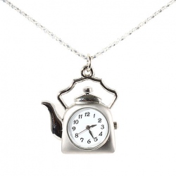 Amanda49 Interesting Teapot Shaped Pocket Watch with Chain Belt