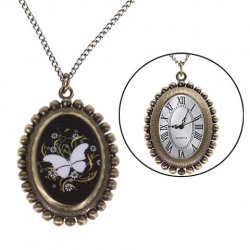Amanda49 Style Europe Egg Design Copper Pocket Watch with Chain - WTHK