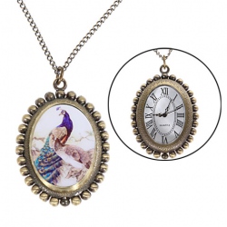 Amanda49 Style Europe Egg Design Copper Pocket Watch with Chain - WTHB