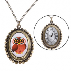 Amanda49 Style Europe Egg Design Copper Pocket Watch with Chain - WTHJ