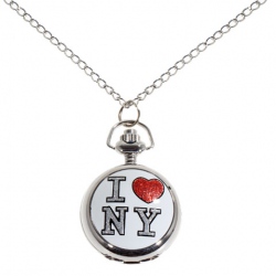 Amanda49 Style M104 Grapheme Pattern Design Pocket Watch with Mirror