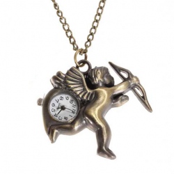 Amanda49 Style DBS Europe Angel Design Copper Pocket Watch with Cover