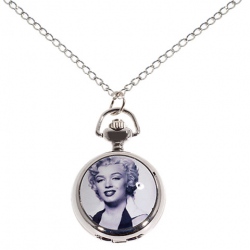 Amanda49 Style M111 Europe Pattern Design Pocket Watch with Mirror