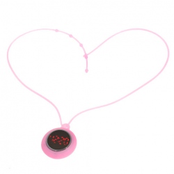 Amanda49 Chic Round Mirror Digital LED Watch Pocket Watch with a Crown - Pink