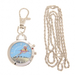 Amanda49 Chic Metal Strip & Dot Hour Marks Display Pocket Watch with Beautiful Music
