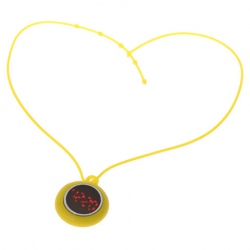 Amanda49 Chic Round Mirror Digital LED Watch Pocket Watch with a Crown - Yellow