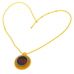 Amanda49 Chic Round Mirror Digital LED Watch Pocket Watch with a Crown - Orange