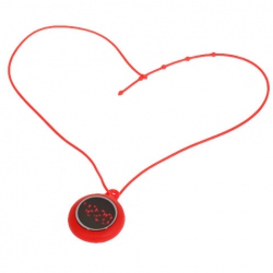 Amanda49 Chic Round Mirror Digital LED Watch Pocket Watch with a Crown - Red